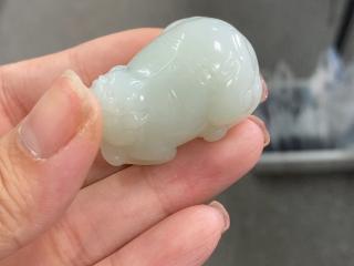 和田玉���貅,圆润饱满